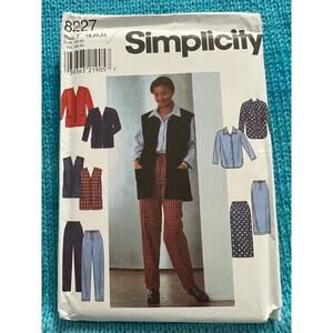 Simplicity 8227 Sewing pattern Jacket vest skirt pants size 18 20 22